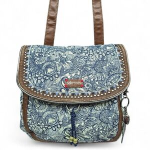 Sakroots Artist Circle Convertible Backpack "Navy Spirit Desert" pattern